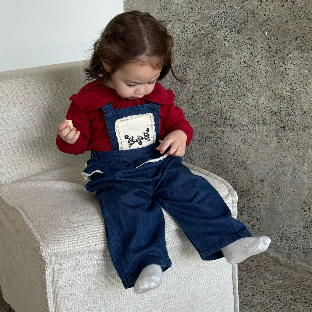 ニット・セーター 花柄レースフリル襟ニットプルオーバー【mh0011167】