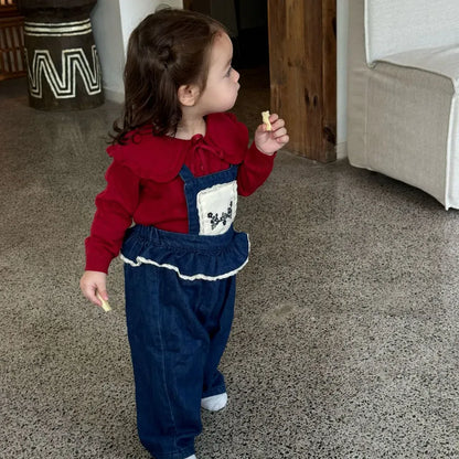 ニット・セーター 花柄レースフリル襟ニットプルオーバー【mh0011167】