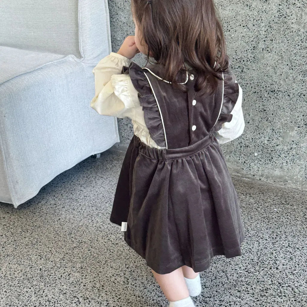 ノースリーブワンピース 刺繍レースフリルスリーブジャンパースカート【mh0011170】