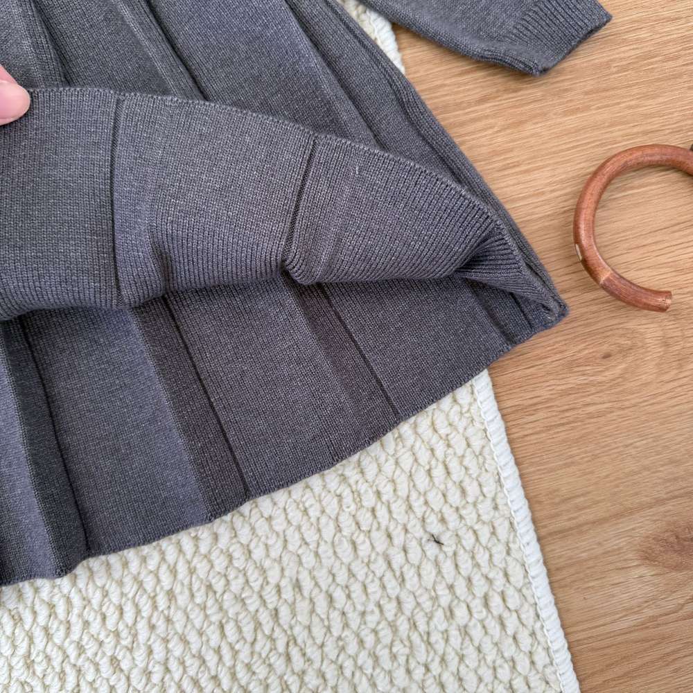 長袖ワンピース 長袖ニットワンピース セーラー襟 プリーツスカート ベビー服【mh0011512】