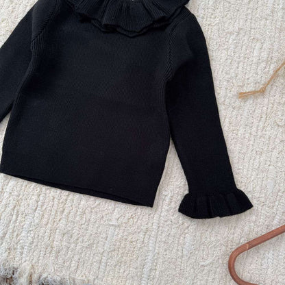 ニット・セーター 長袖フリルネックセーター ニット メロウフリル ラッフルカラー カットソー【mh0011518】