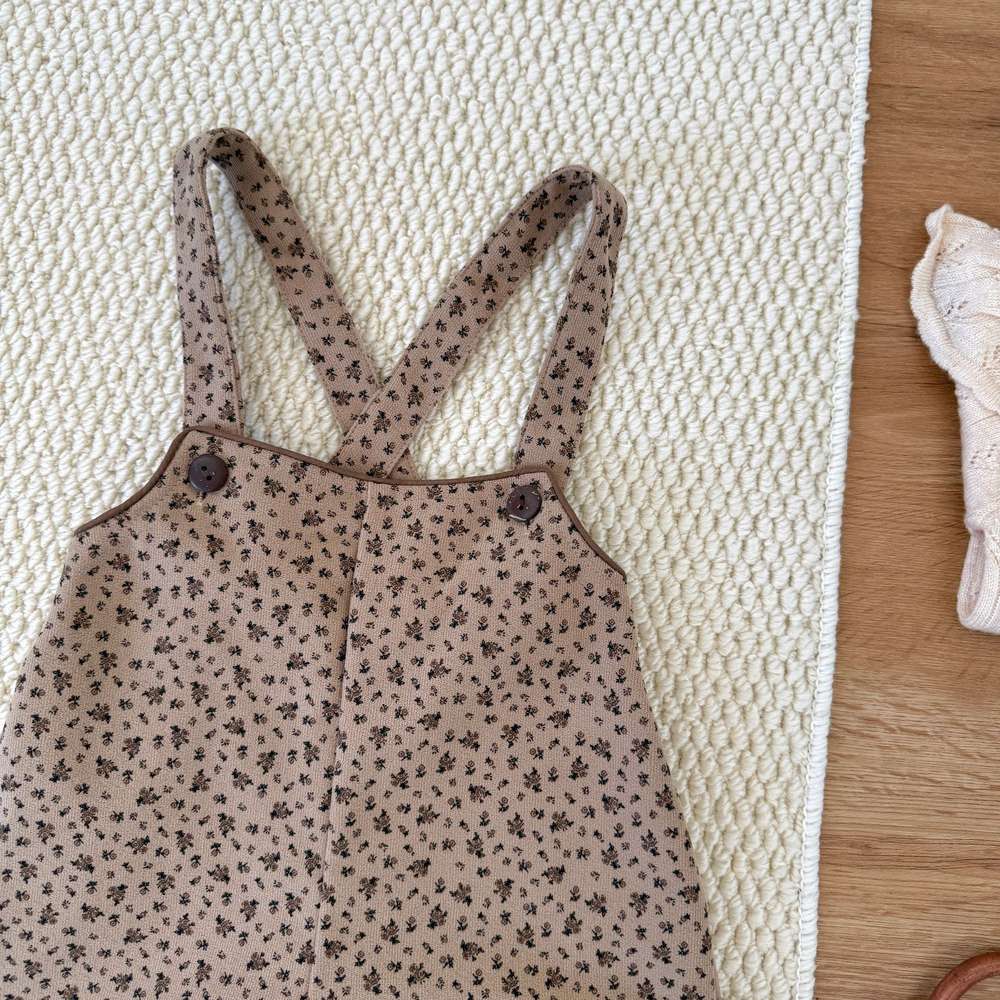 長袖セットアップ レースニット長袖セーター フラワープリント サスペンダーパンツ【mh0011523】