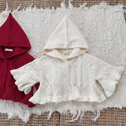 カーディガン・パーカー フーディポンチョ フード付きケープ 赤ずきんちゃん カーディガン【mh0011524】