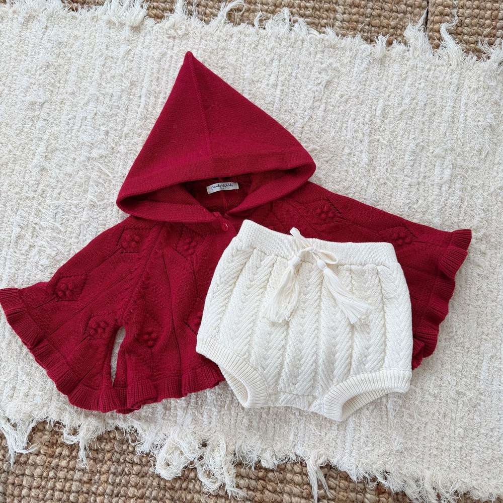 カーディガン・パーカー フーディポンチョ フード付きケープ 赤ずきんちゃん カーディガン【mh0011524】