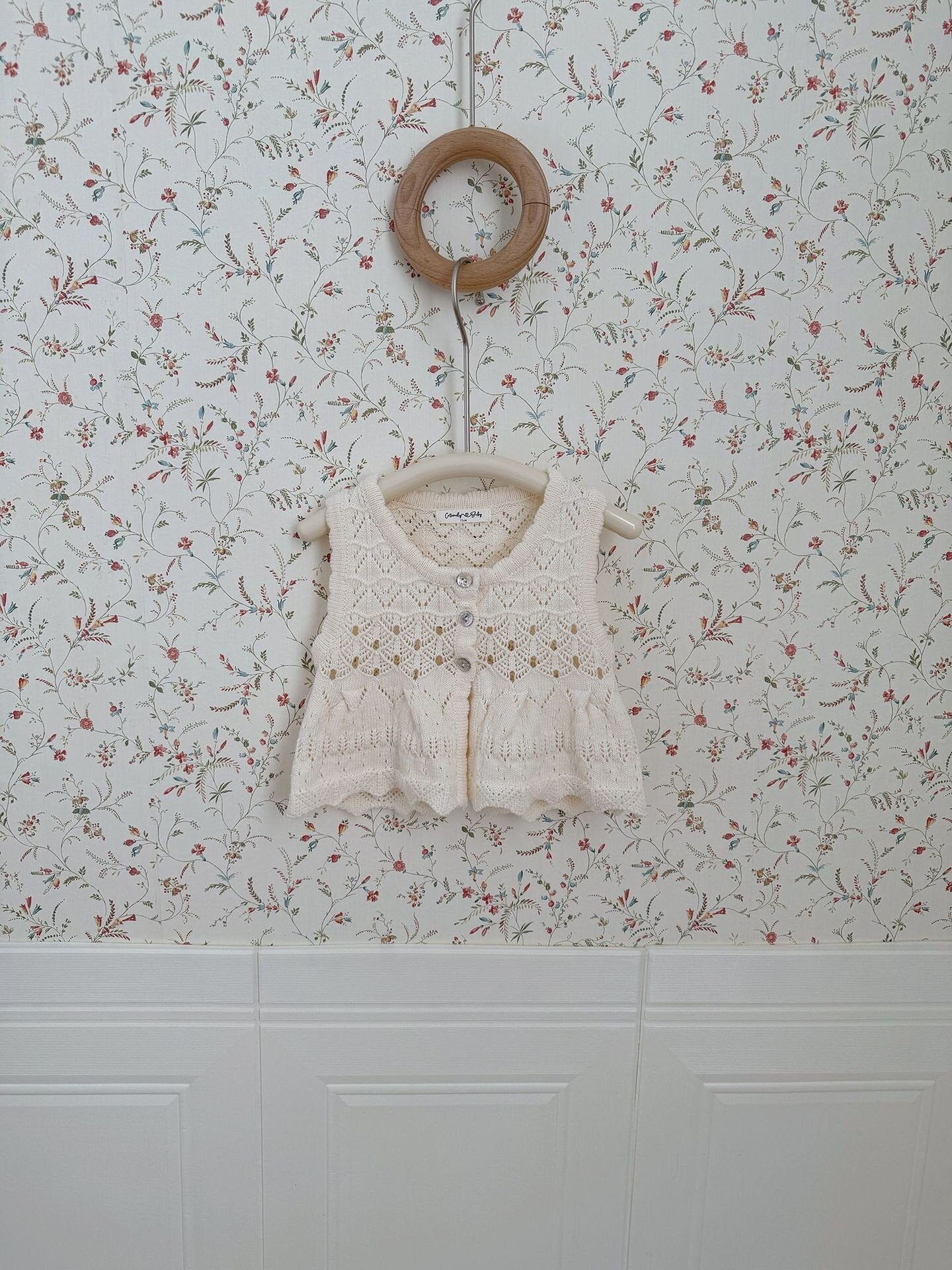 ベスト Openwork Jacquard Knitted Vest 透かし編みジャガードニットベスト【mh0012108】