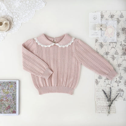 ニット・セーター Pink / 73cm ランタンスリーブ長袖カットソー【mh0009558】