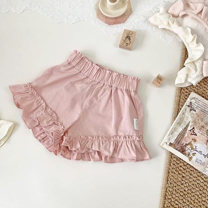 ハーフパンツ・ショートパンツ Pink / 73cm 裾フリルガーリーショートパンツ【mh0009795】