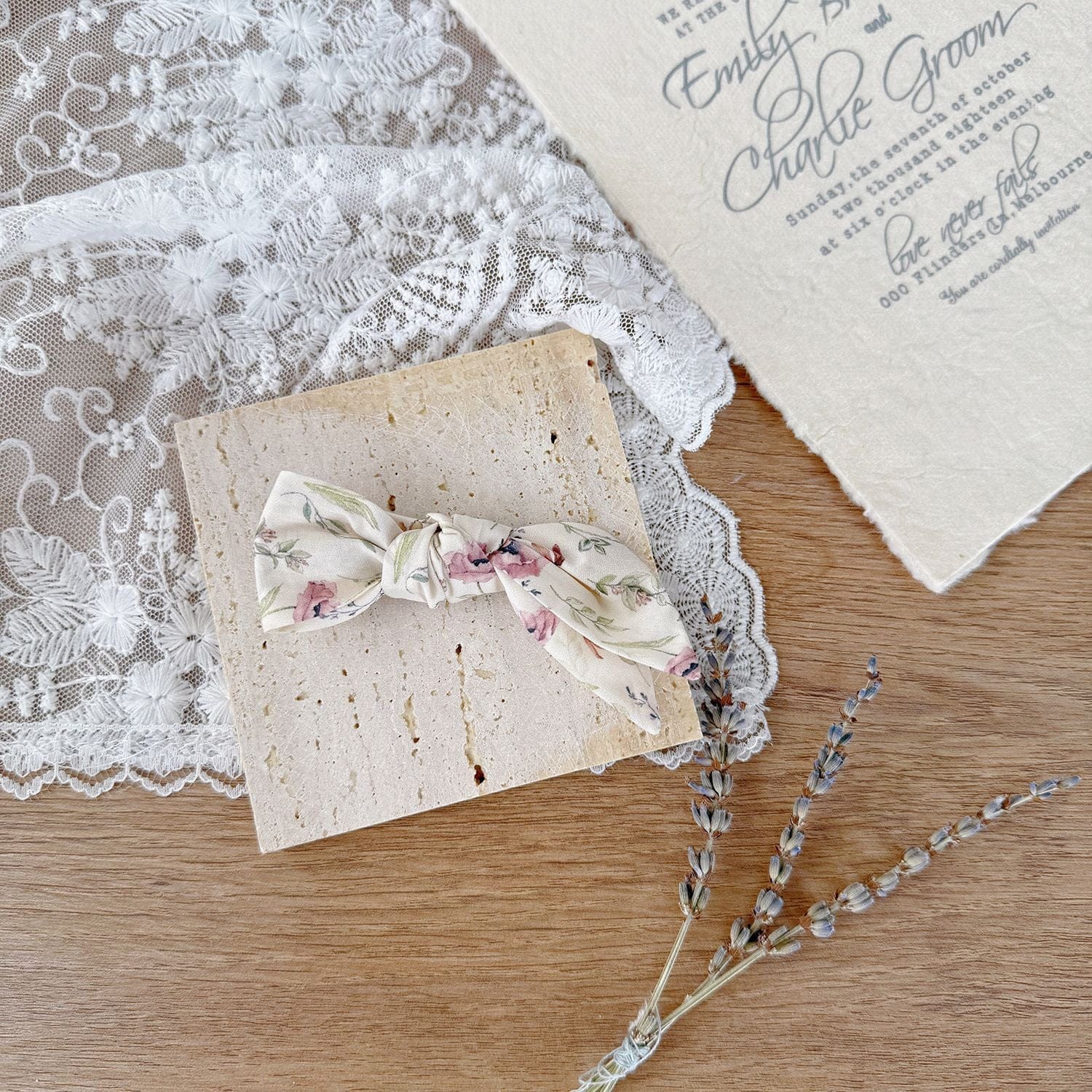 ヘアアクセサリー Powder strap clip フラワープリントリボンヘアピン【mh0009569】