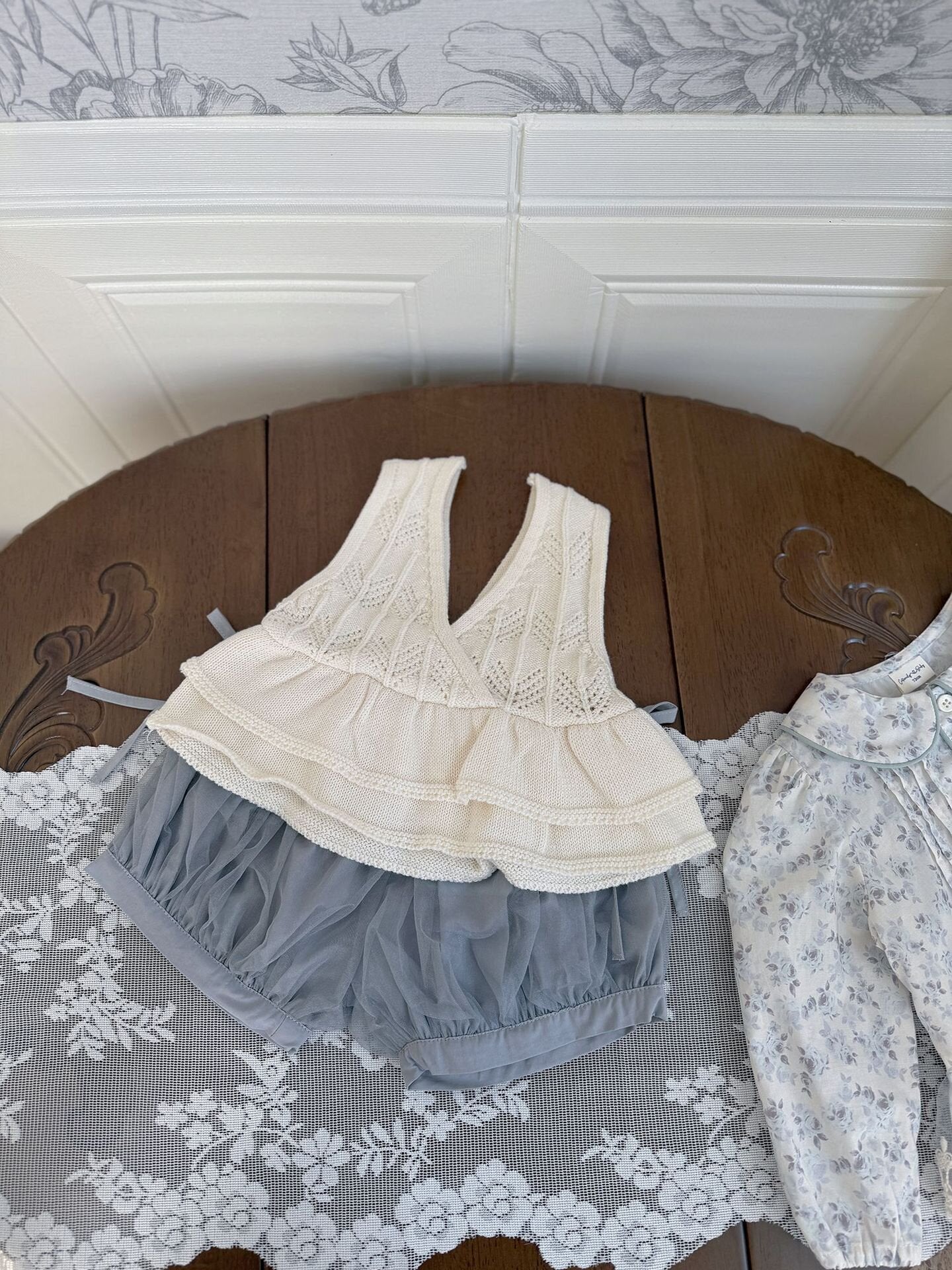 ベスト Ruffled Knitted Cotton Vest フリルニットベスト【mh0012107】