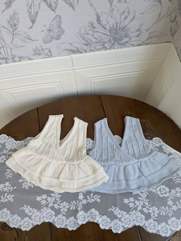 ベスト Ruffled Knitted Cotton Vest フリルニットベスト【mh0012107】
