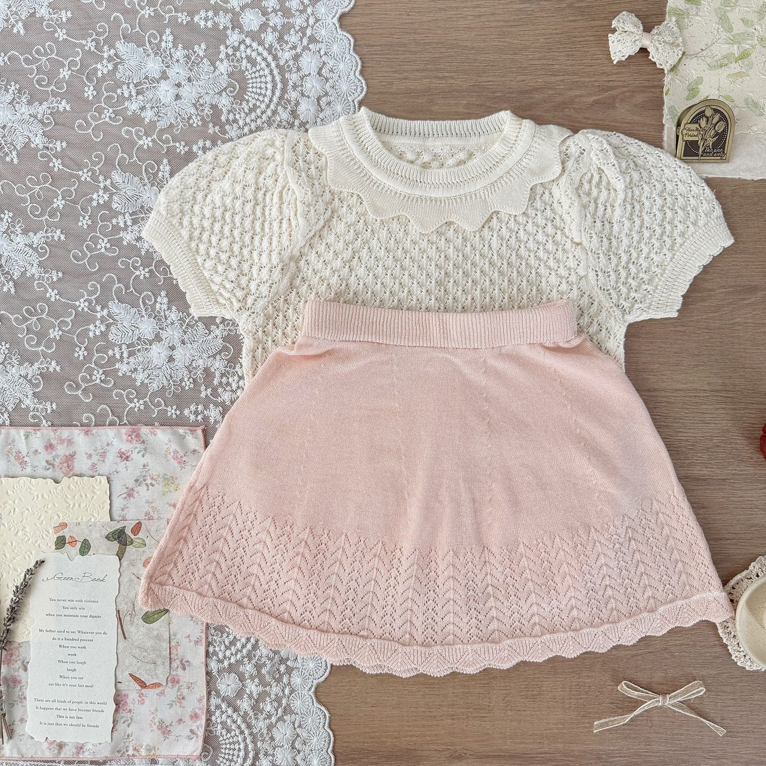 半袖シャツ・ブラウス サマーニット半袖パフスリーブTシャツブラウス【mh0010425】