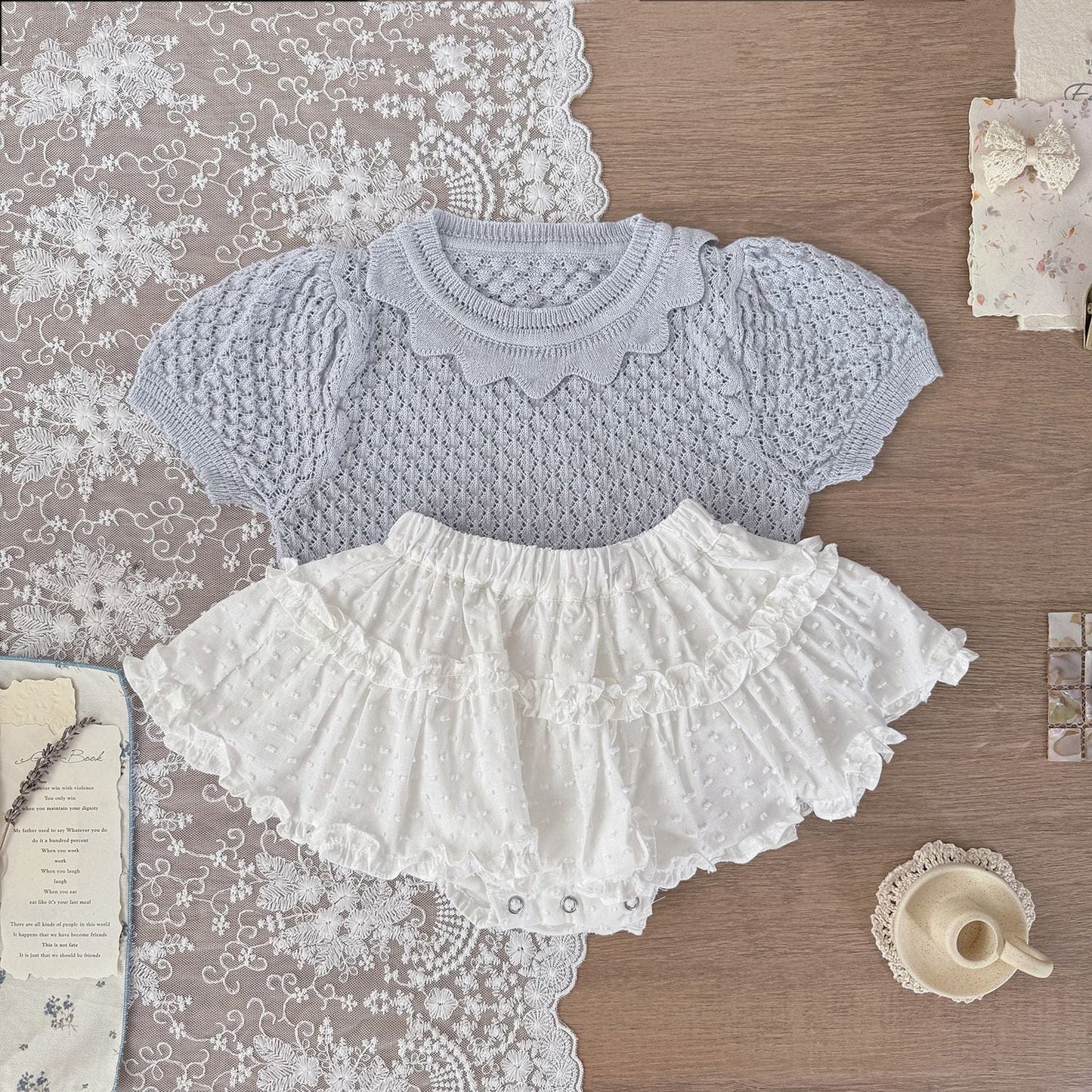 半袖シャツ・ブラウス サマーニット半袖パフスリーブTシャツブラウス【mh0010425】