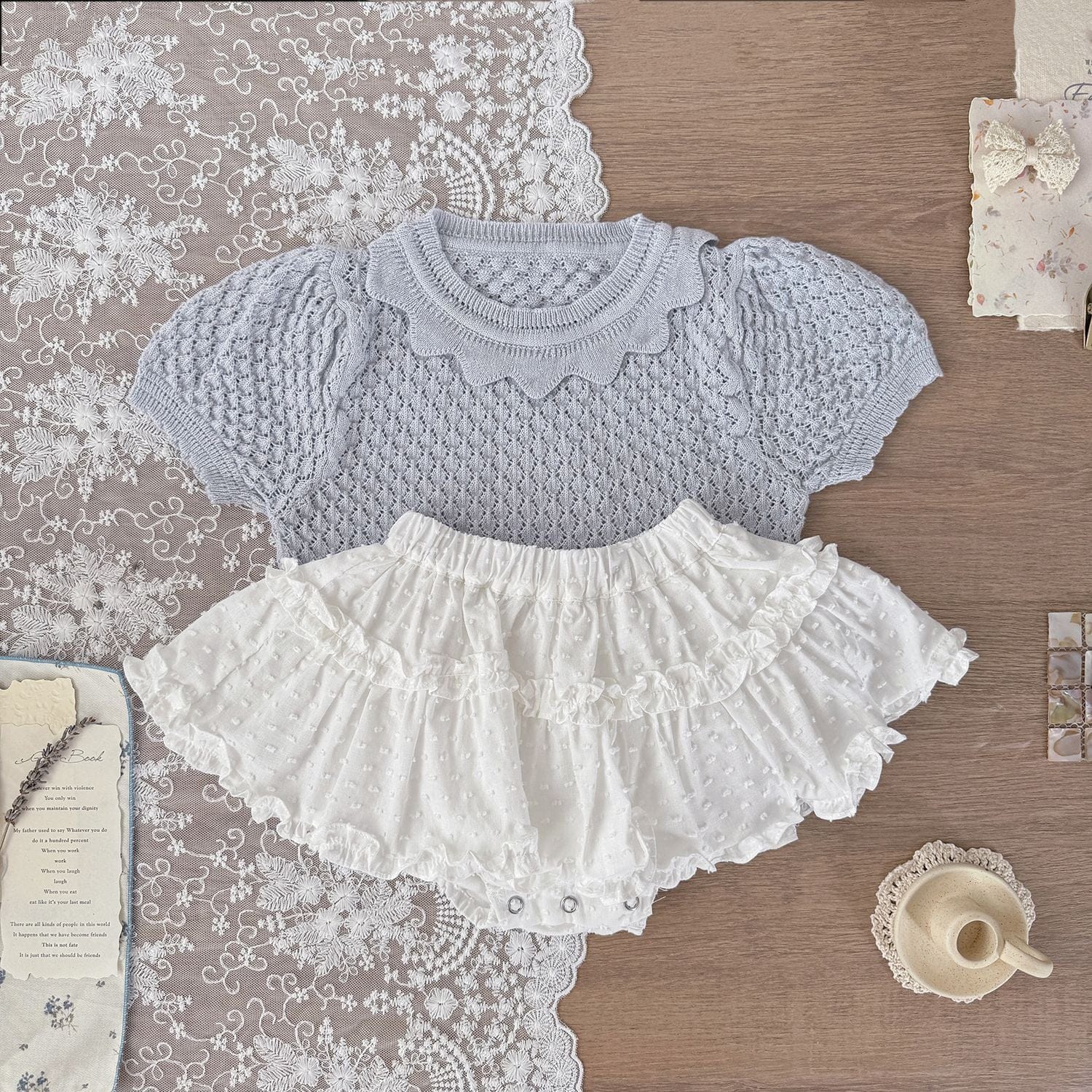 半袖シャツ・ブラウス サマーニット半袖パフスリーブTシャツブラウス【mh0010425】