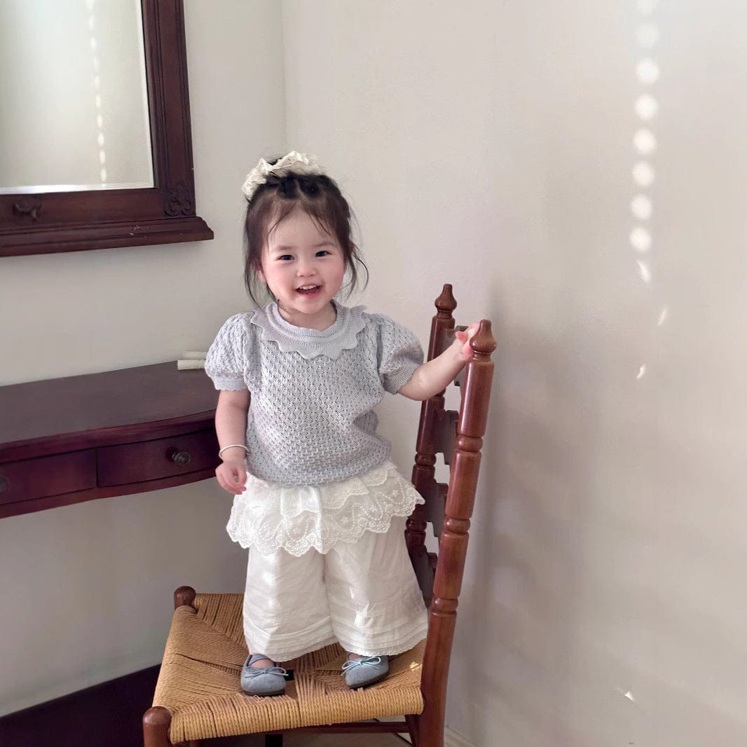 半袖シャツ・ブラウス サマーニット半袖パフスリーブTシャツブラウス【mh0010425】