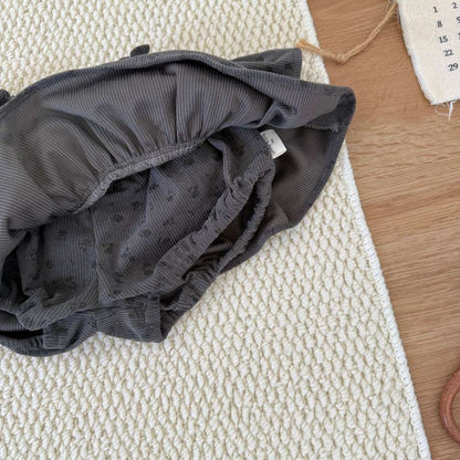 長袖セットアップ 長袖裏起毛Tシャツ 襟付きトップス / フリルショートパンツ【mh0011521】