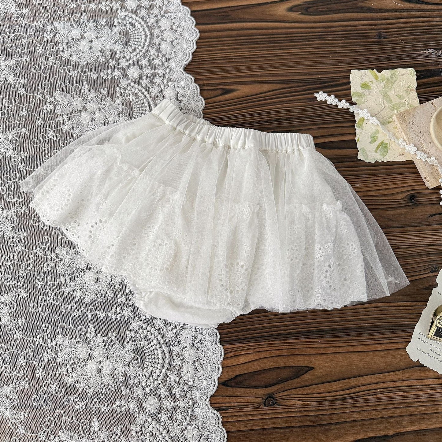 ブルマパンツ White / 73cm メッシュチュールスカートブルマパンツ【mh0009566】