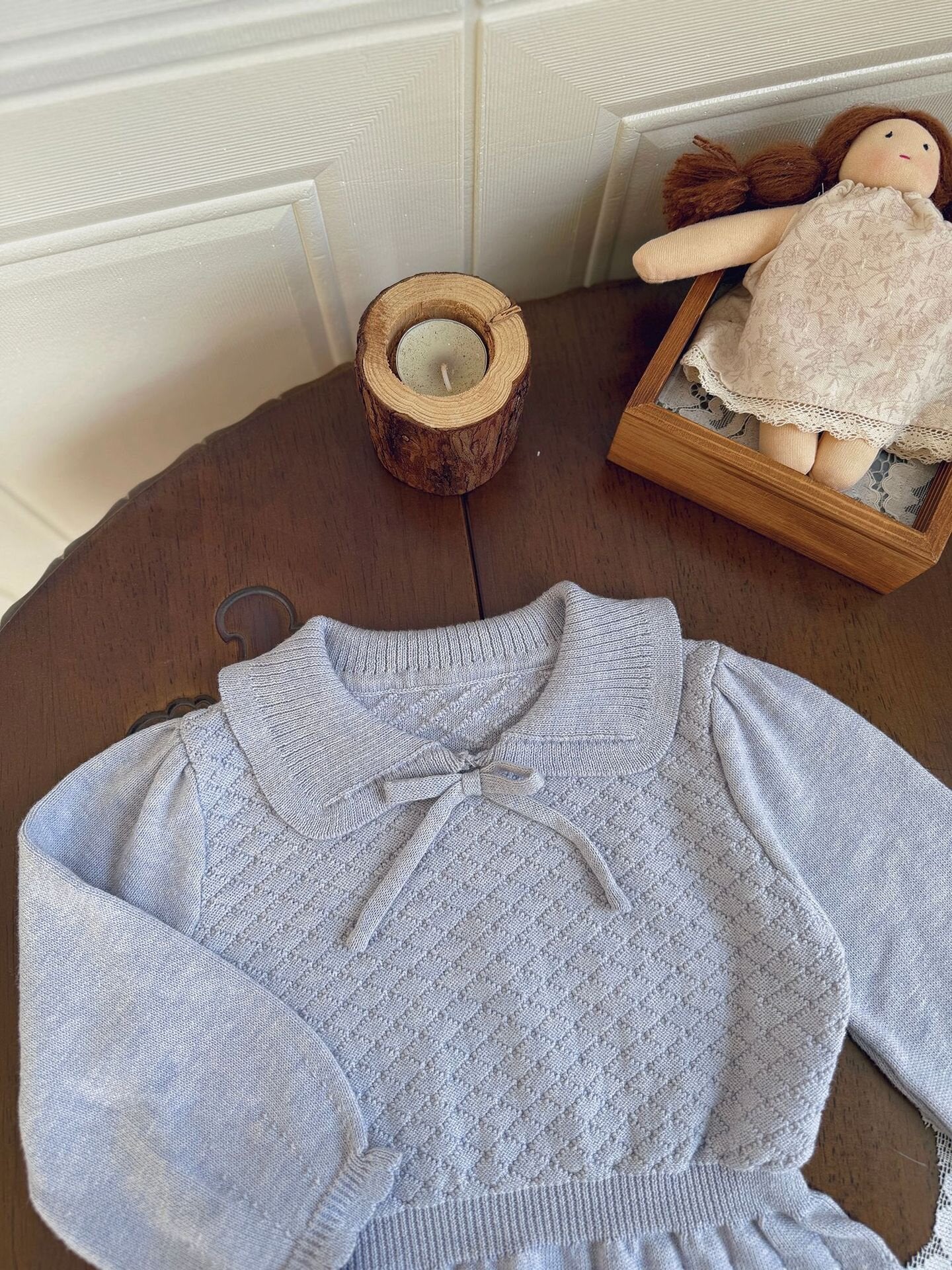 長袖Tシャツ Lace Bow Cutout Sweater レース リボン 透かし編み セーター【mh0012158】