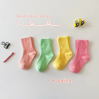 -【国内発送・送料無料】キッズソックス 靴下4足セット パステルカラー ショートソックス Mサイズ - mamahalo shop - ベビー用靴下・タイツ -  べビー服 - 子供服 - 男の子 - 女の子