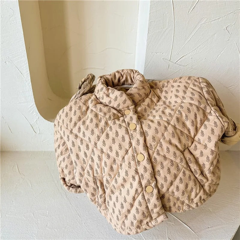 -キッズ プロバンス リーフ キルティング ジャケット アウター【mh0000284】 - mamahalo shop - ショートコート・ジャケット・ジャンパー -  べビー服 - 子供服 - 男の子 - 女の子