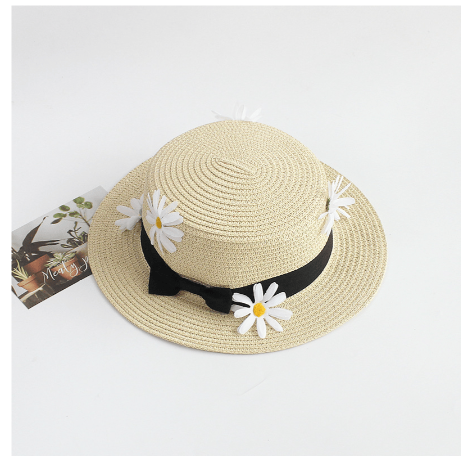Daisy Floral Straw Hat デイジー 麦わら帽子【mh0013020】 Beige / One Size momobobi ベビー用帽子