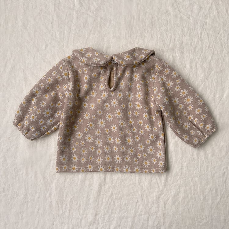 Daisy Print Top & Pants Set デイジー柄 襟付きトップス＆ブルマセット【mh0012690】 BBAMMA 長袖セットアップ