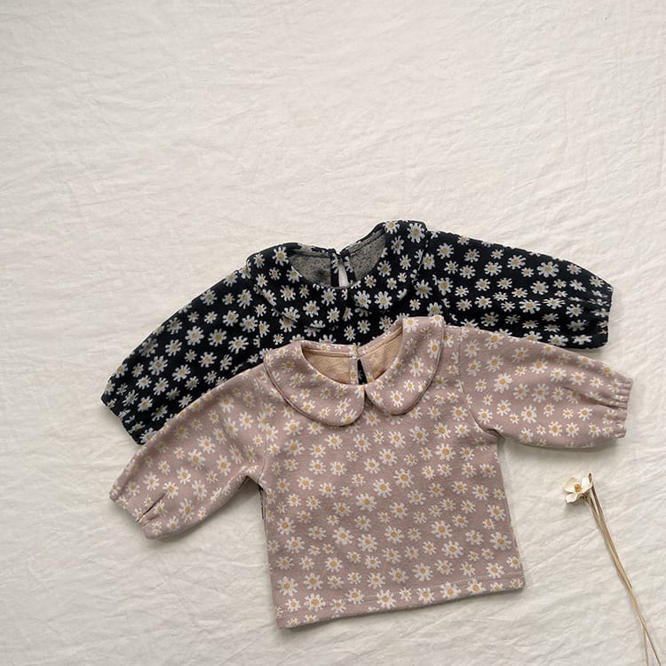 Daisy Print Top & Pants Set デイジー柄 襟付きトップス＆ブルマセット【mh0012690】 BBAMMA 長袖セットアップ