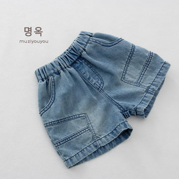 Denim Cargo Shorts カーゴポケット ショートパンツ【mh0013137】 명옥 muziyouyou ハーフパンツ・ショートパンツ