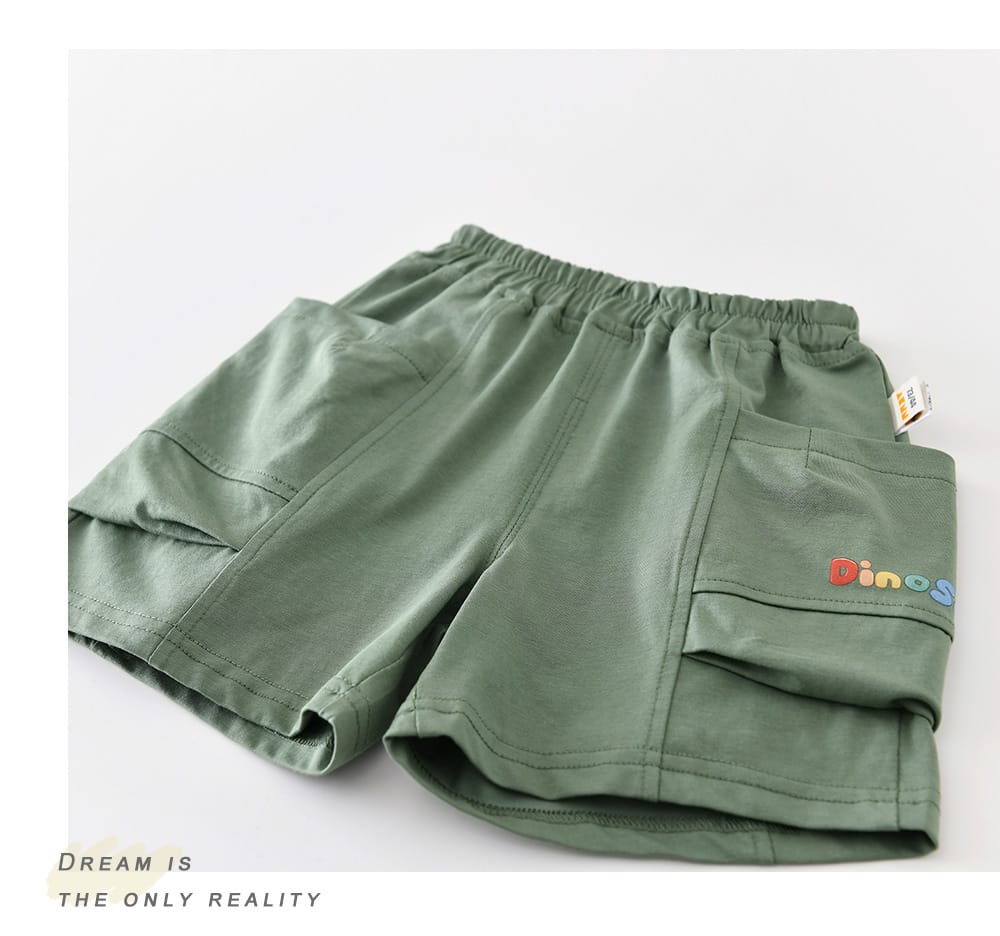 Dinosaur Cartoon Set 恐竜 刺繍 半袖Tシャツ ショートパンツ【mh0012855】 ABNN 半袖セットアップ