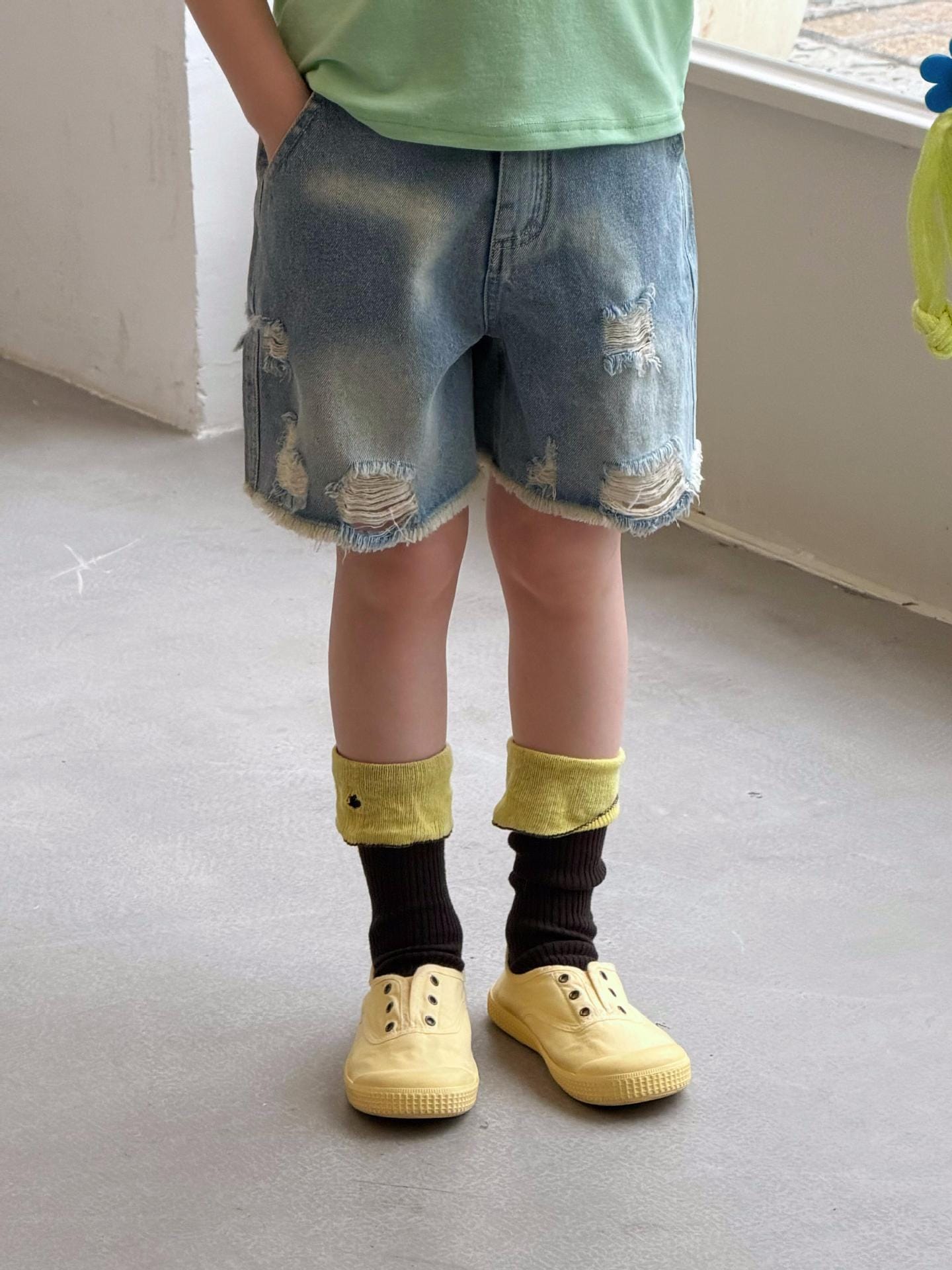Distressed Denim Shorts フリンジ ダメージ ショートパンツ【mh0012893】 Jianzidan ハーフパンツ・ショートパンツ