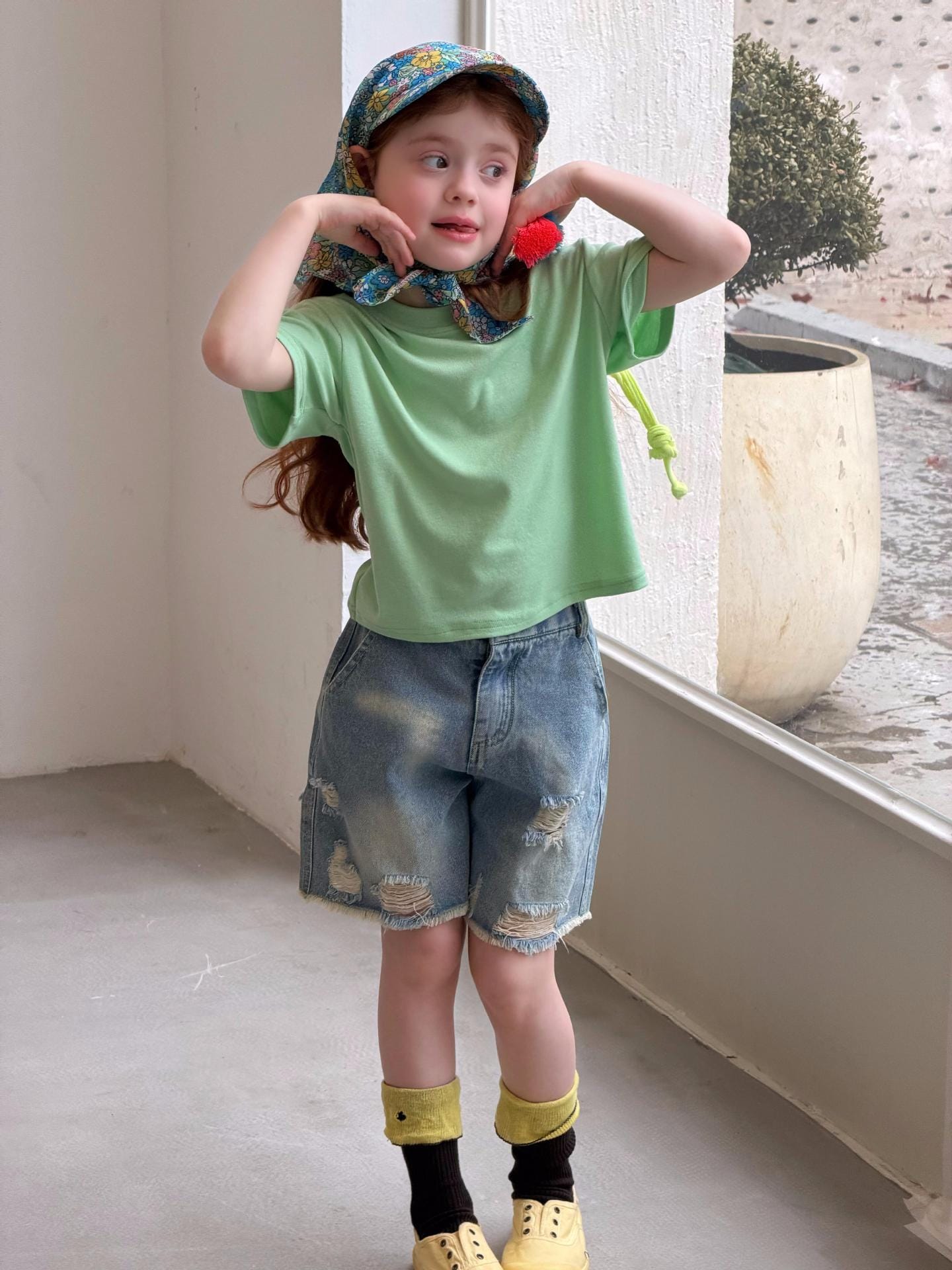 Distressed Denim Shorts フリンジ ダメージ ショートパンツ【mh0012893】 Jianzidan ハーフパンツ・ショートパンツ