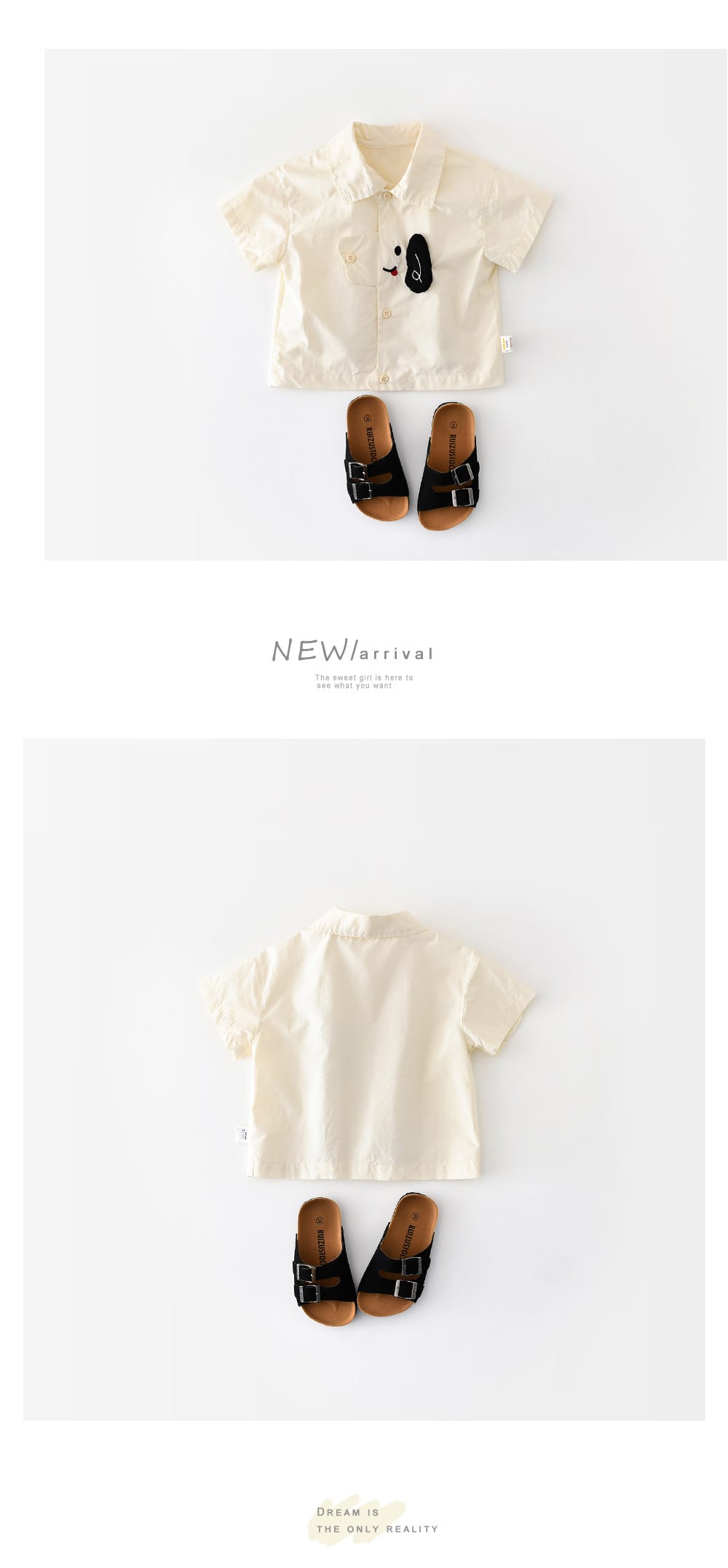 Dog Embroidery Shirt 犬 刺繍 半袖シャツ【mh0012858】 ABNN 半袖Tシャツ