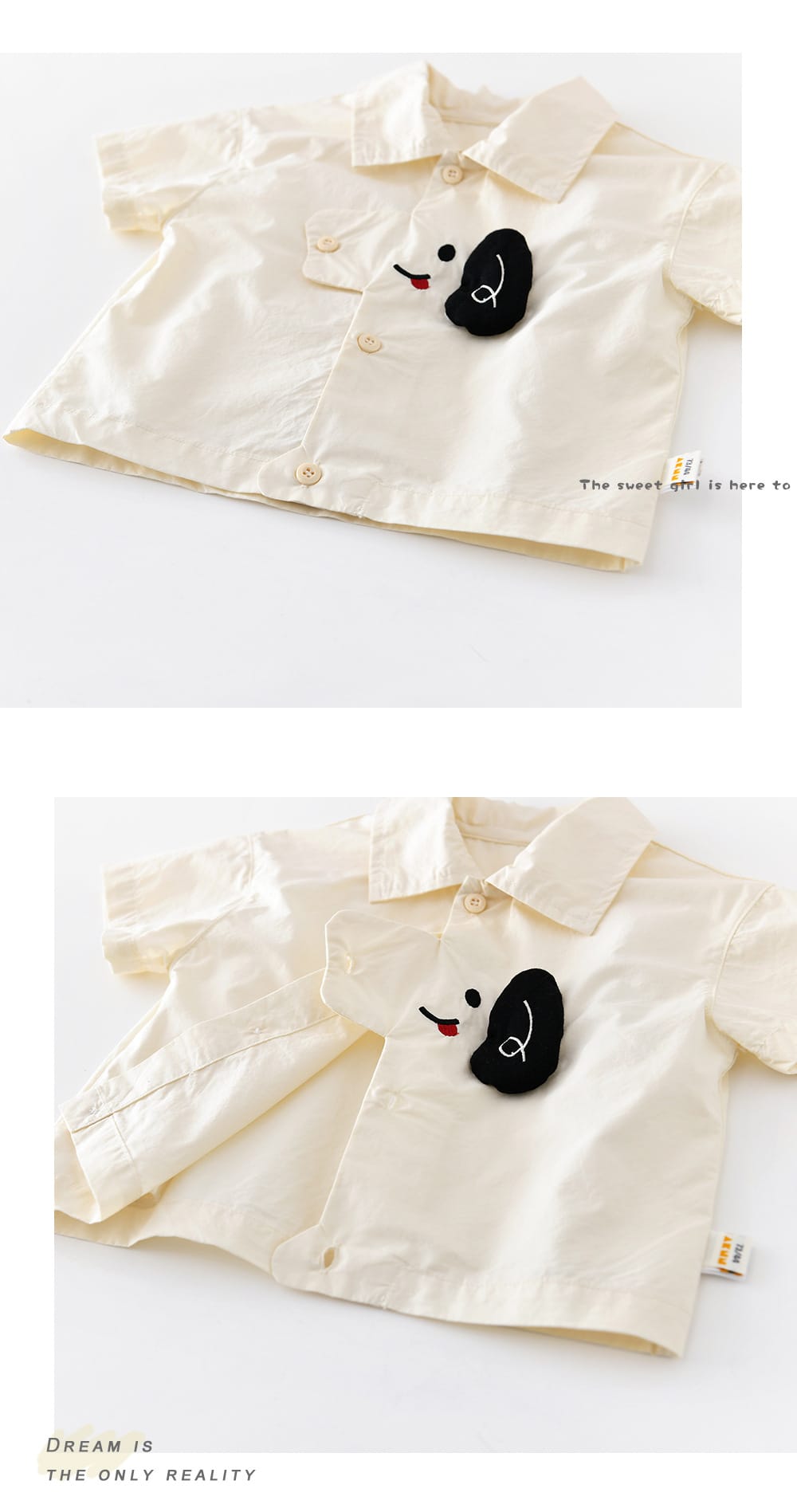 Dog Embroidery Shirt 犬 刺繍 半袖シャツ【mh0012858】 ABNN 半袖Tシャツ
