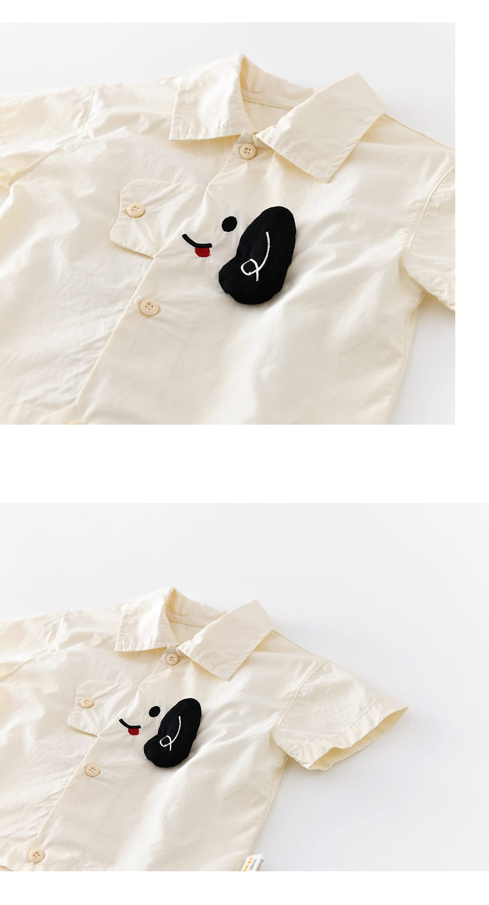 Dog Embroidery Shirt 犬 刺繍 半袖シャツ【mh0012858】 ABNN 半袖Tシャツ