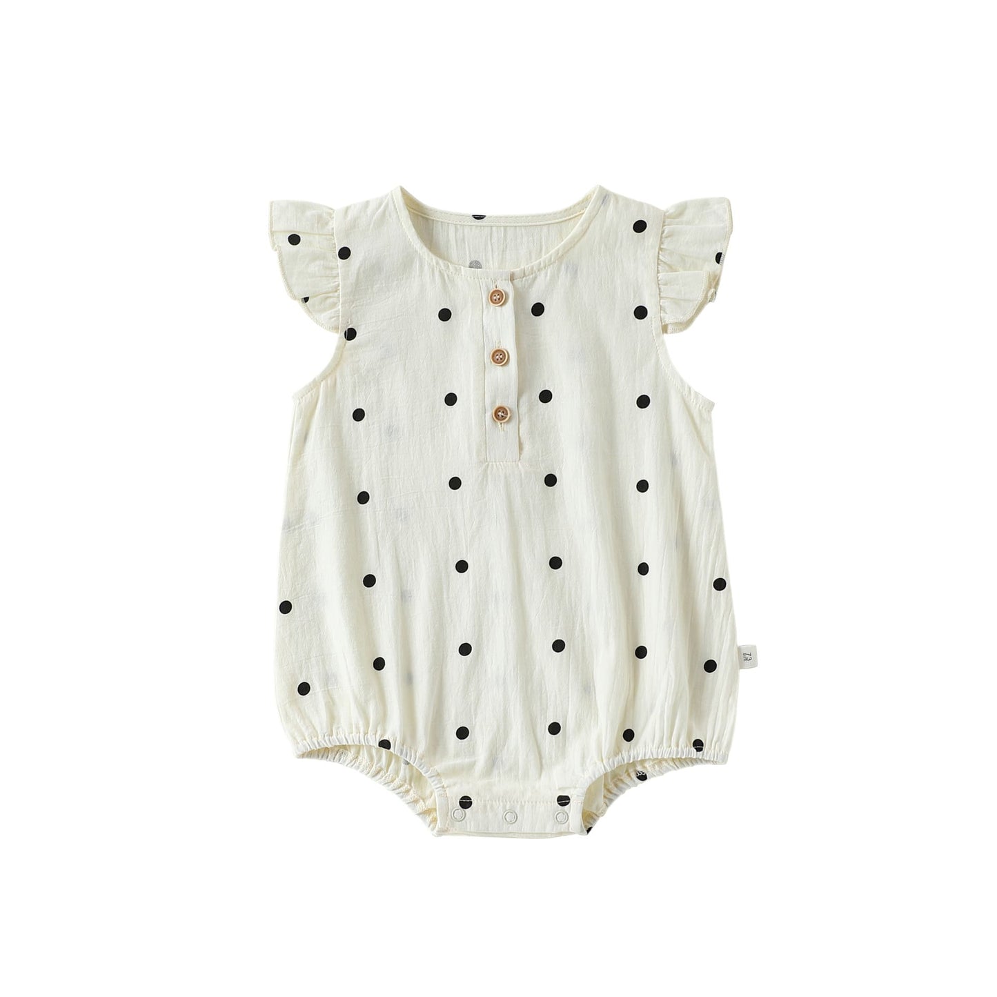 Dot Print Cotton Romper ガーゼ ドット 半袖ロンパース【mh0013040】 Beige / 66cm Beitaoya 半袖ロンパース