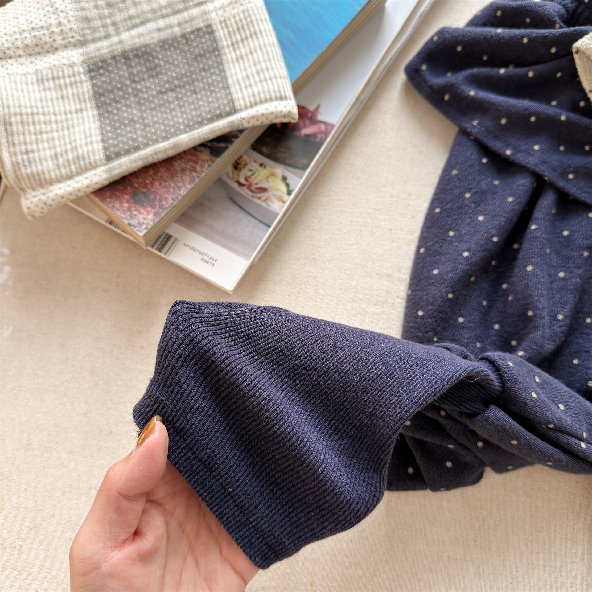 Dot Ruffle Cotton Harem Pants ドット ラッフル スウェットパンツ【mh0012447】 ADbaby ロングパンツ・スウェットパンツ