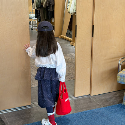 Dot Ruffle Cotton Harem Pants ドット ラッフル スウェットパンツ【mh0012447】 ADbaby ロングパンツ・スウェットパンツ