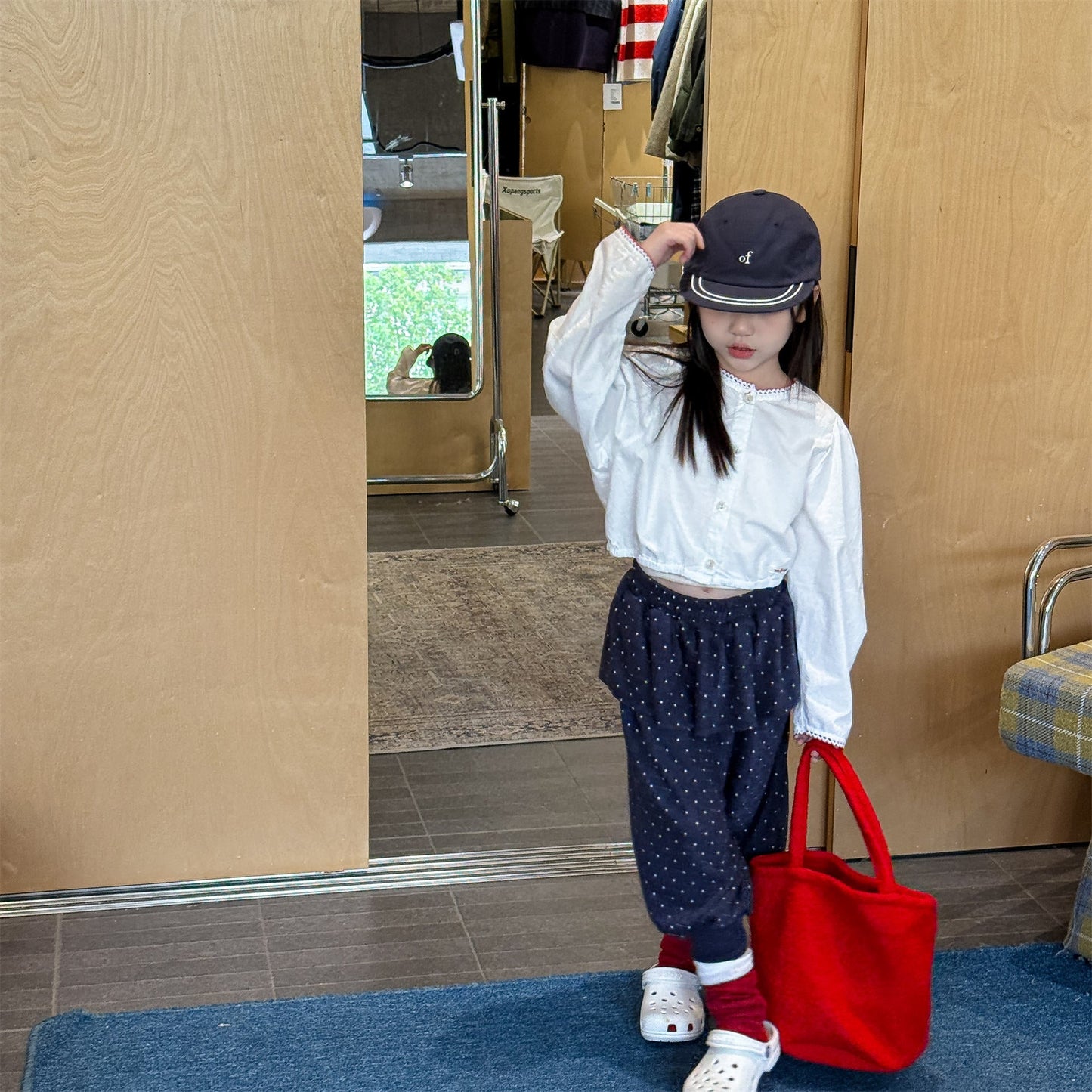 Dot Ruffle Cotton Harem Pants ドット ラッフル スウェットパンツ【mh0012447】 ADbaby ロングパンツ・スウェットパンツ