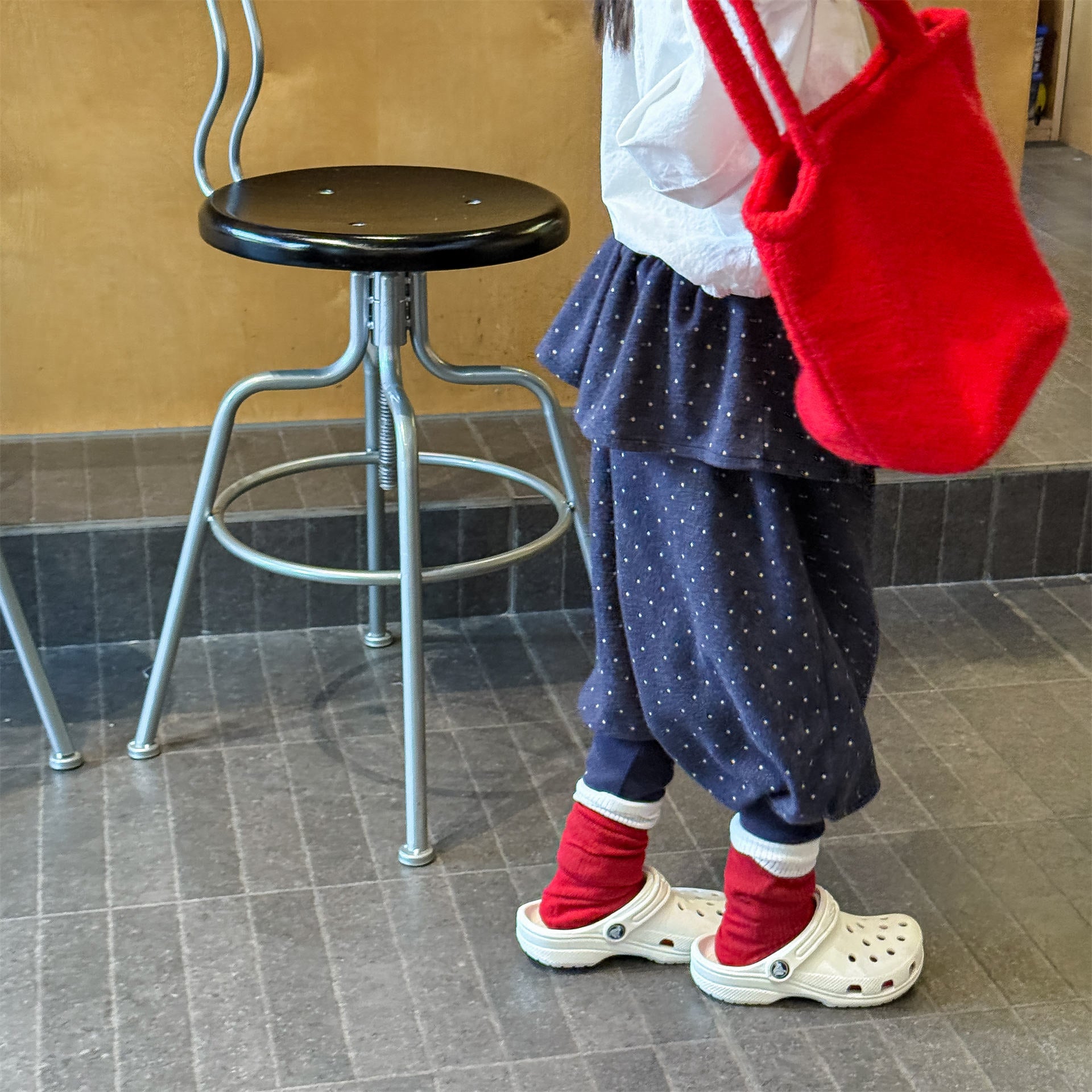 Dot Ruffle Cotton Harem Pants ドット ラッフル スウェットパンツ【mh0012447】 ADbaby ロングパンツ・スウェットパンツ