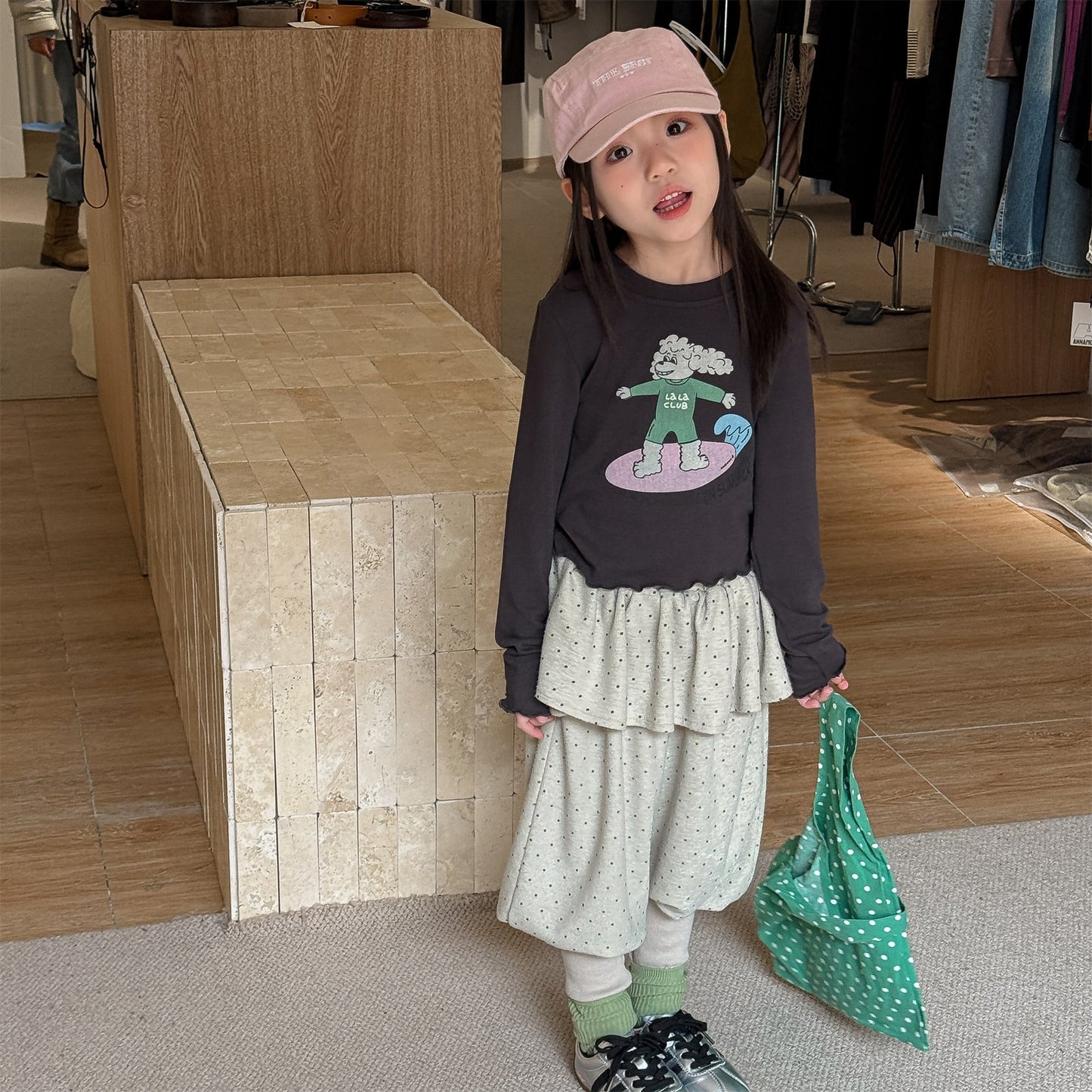 Dot Ruffle Cotton Harem Pants ドット ラッフル スウェットパンツ【mh0012447】 ADbaby ロングパンツ・スウェットパンツ