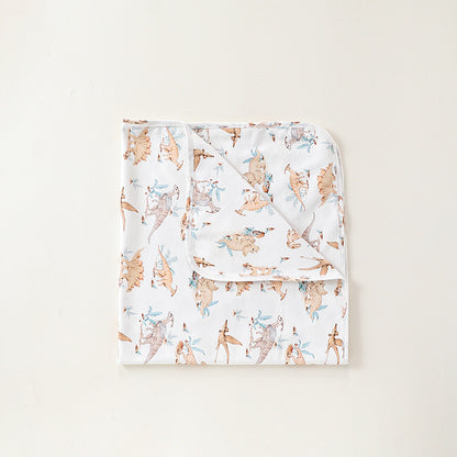 Double-Layer Gauze Blanket ダブルガーゼ ブランケット おくるみ【mh0012332】 83*83 / Dinosaur Adventure mamahalo shop