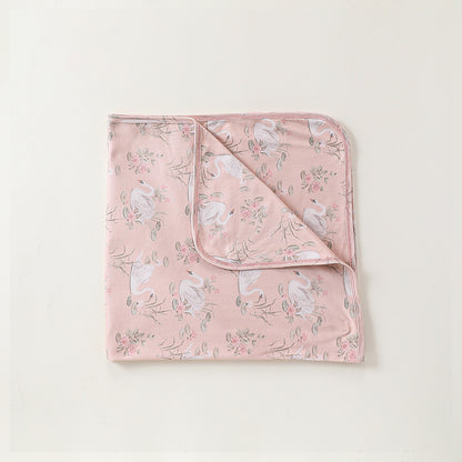 Double-Layer Gauze Blanket ダブルガーゼ ブランケット おくるみ【mh0012332】 83*83 / Swan dance mamahalo shop