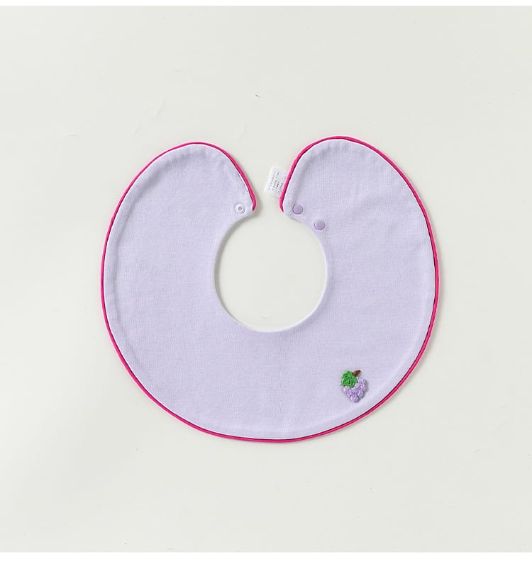 Double Sided Contrast Piping Cotton ワンポイント 刺繍 スタイ【mh0012774】 Beitaoya よだれかけ
