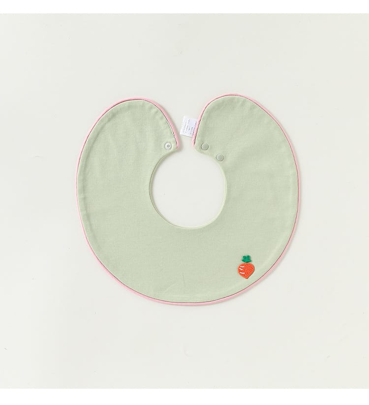 Double Sided Contrast Piping Cotton ワンポイント 刺繍 スタイ【mh0012774】 Beitaoya よだれかけ