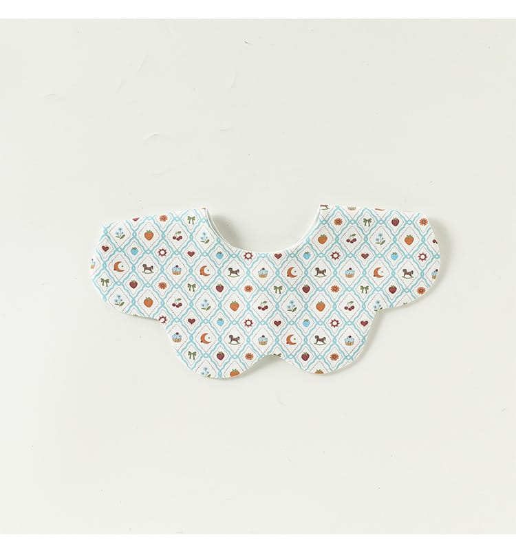Double Sided Petal Shape Printed Cotton フルーツ チェリー スタイ【mh0012773】 Beitaoya よだれかけ