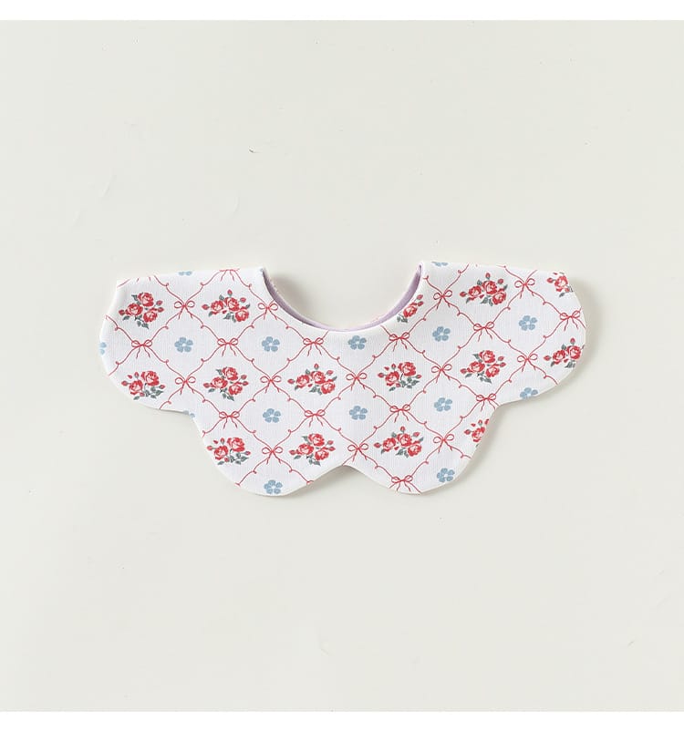 Double Sided Petal Shape Printed Cotton フルーツ チェリー スタイ【mh0012773】 Beitaoya よだれかけ