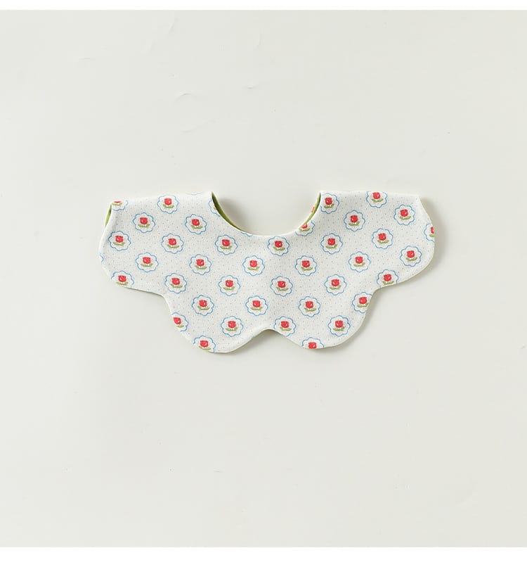 Double Sided Petal Shape Printed Cotton フルーツ チェリー スタイ【mh0012773】 Beitaoya よだれかけ