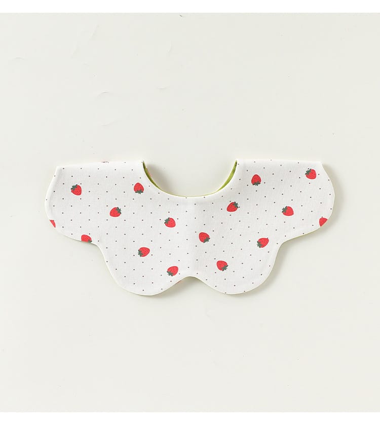 Double Sided Petal Shape Printed Cotton フルーツ チェリー スタイ【mh0012773】 Beitaoya よだれかけ