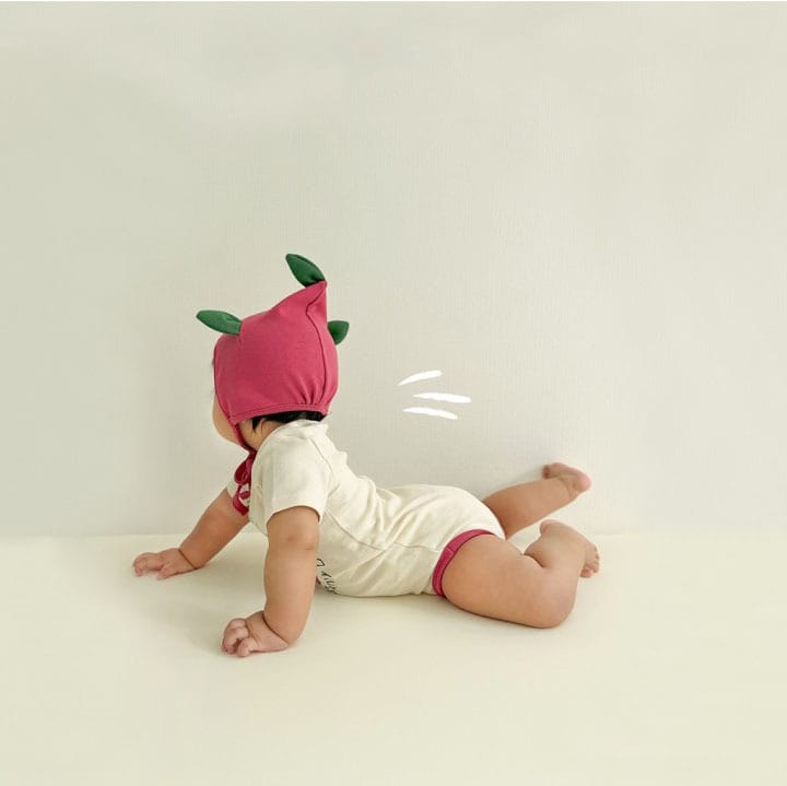 Dragon Fruit Short Sleeve Romper With Hat ドラゴンフルーツ 半袖ロンパース【mh0013390】 TOMMY'S GIFTS 半袖ロンパース