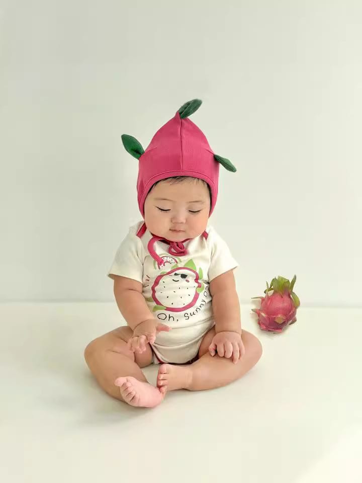 Dragon Fruit Short Sleeve Romper With Hat ドラゴンフルーツ 半袖ロンパース【mh0013390】 TOMMY'S GIFTS 半袖ロンパース