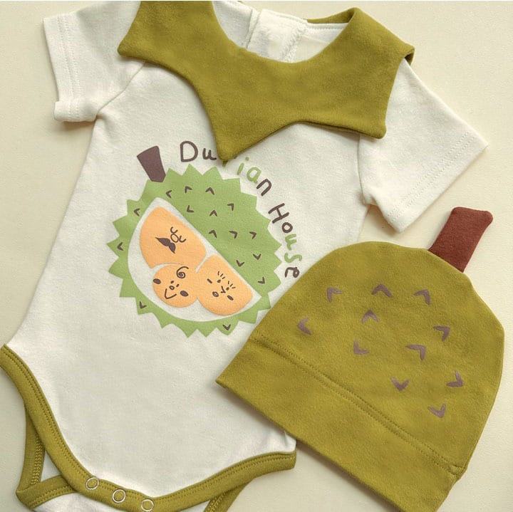 Durian Short Sleeve Romper With Hat ドリアン 半袖ロンパース【mh0013391】 TOMMY'S GIFTS 半袖ロンパース